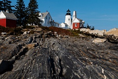 Pemaquid Point Lighthouse Over Unique Rock Formations